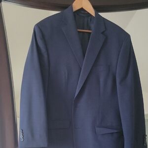 Lauren By Ralph Lauren 100% Wool Dark Blue Suit